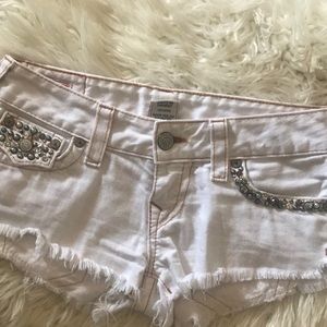 True religion short wRhinestone pocket detail
